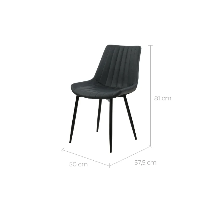 Chaise Killi gris foncé (lot de 2)
