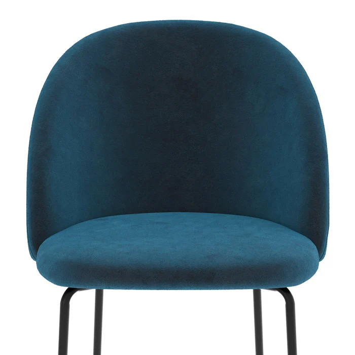 Chaise Karl en velours bleu foncé (lot de 2)