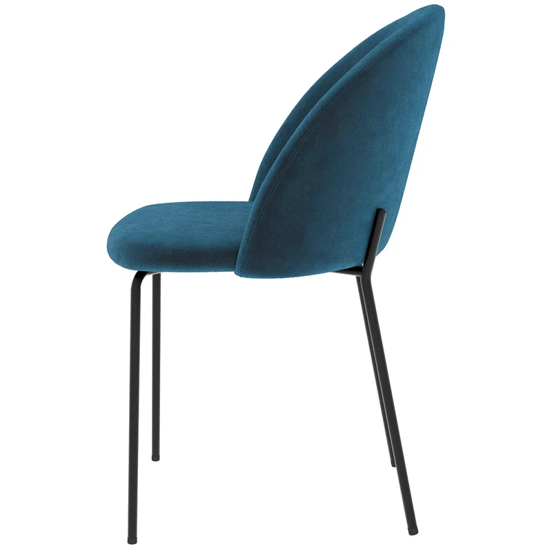 Chaise Karl en velours bleu foncé (lot de 2)