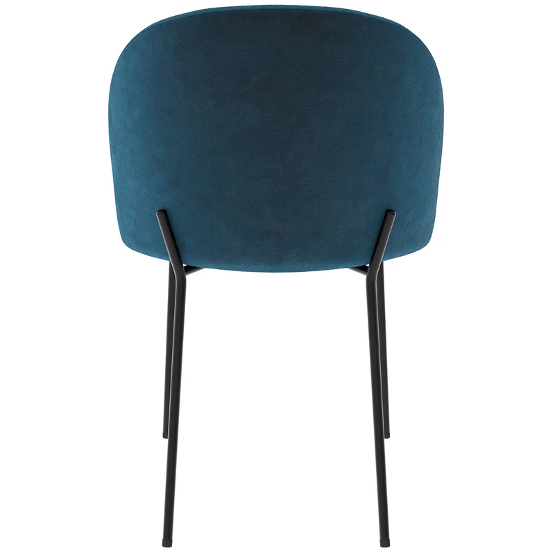 Chaise Karl en velours bleu foncé (lot de 2)