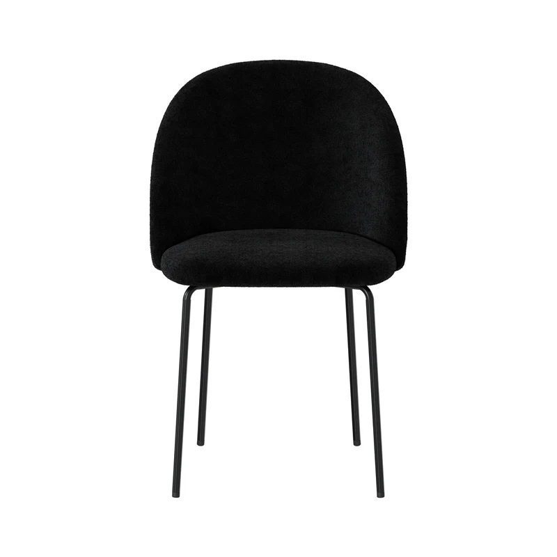 Chaise Karl en tissu bouclé noir (lot de 2)