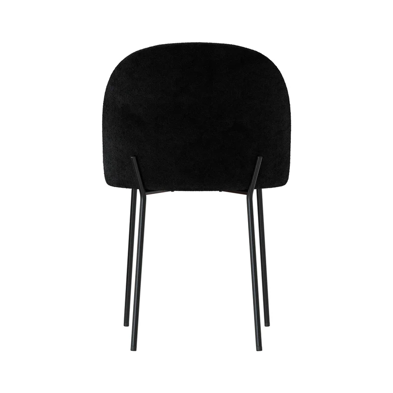 Chaise Karl en tissu bouclé noir (lot de 2)
