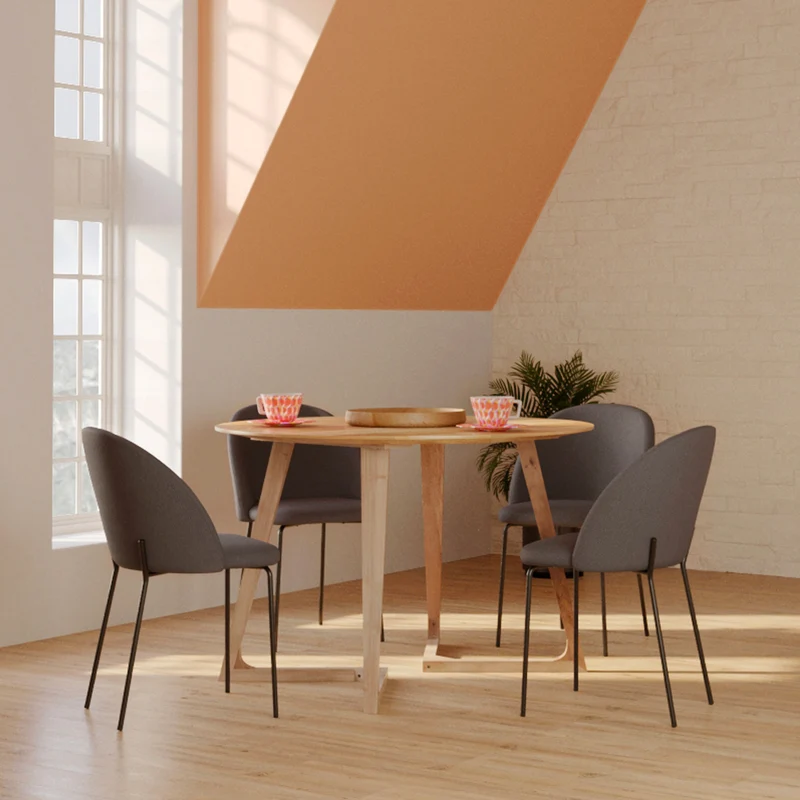 Chaise Karl en tissu chiné gris foncé (lot de 2)