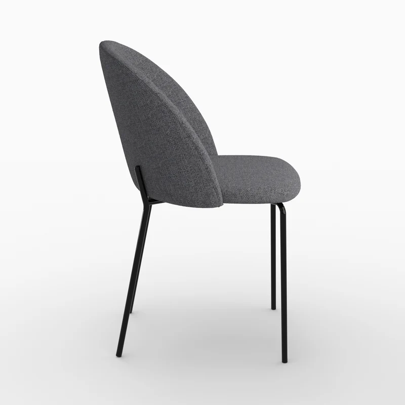 Chaise Karl en tissu chiné gris foncé (lot de 2)