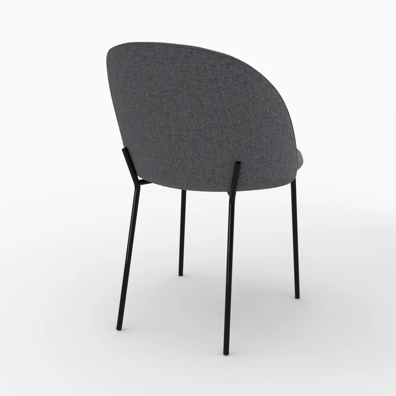 Chaise Karl en tissu chiné gris foncé (lot de 2)
