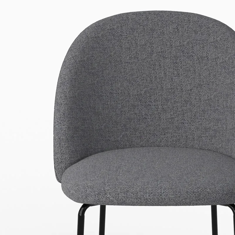 Chaise Karl en tissu chiné gris foncé (lot de 2)