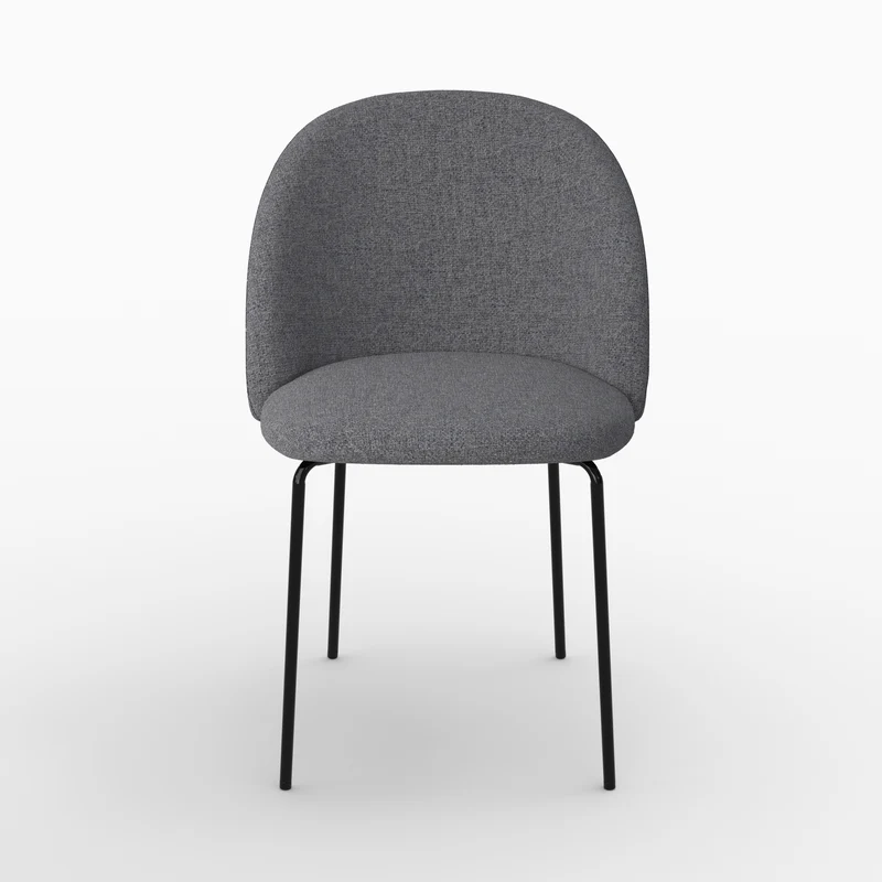 Chaise Karl en tissu chiné gris foncé (lot de 2)