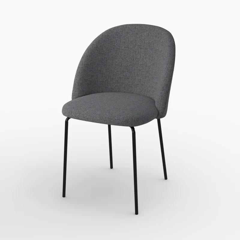 Chaise Karl en tissu chiné gris foncé (lot de 2)