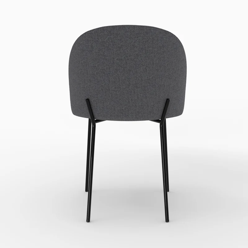 Chaise Karl en tissu chiné gris foncé (lot de 2)