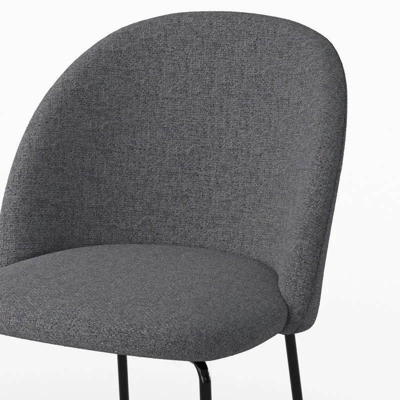 Chaise Karl en tissu chiné gris foncé (lot de 2)