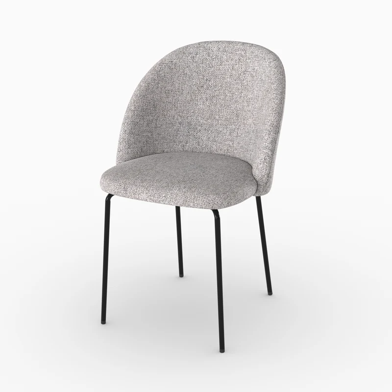 Chaise Karl en tissu chiné gris clair (lot de 2)