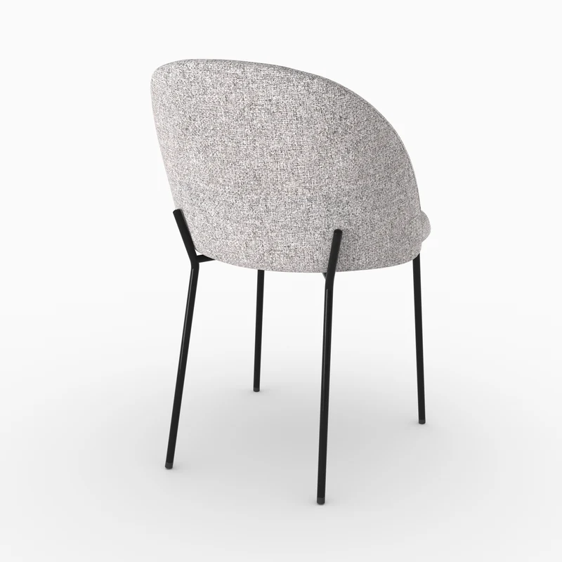 Chaise Karl en tissu chiné gris clair (lot de 2)