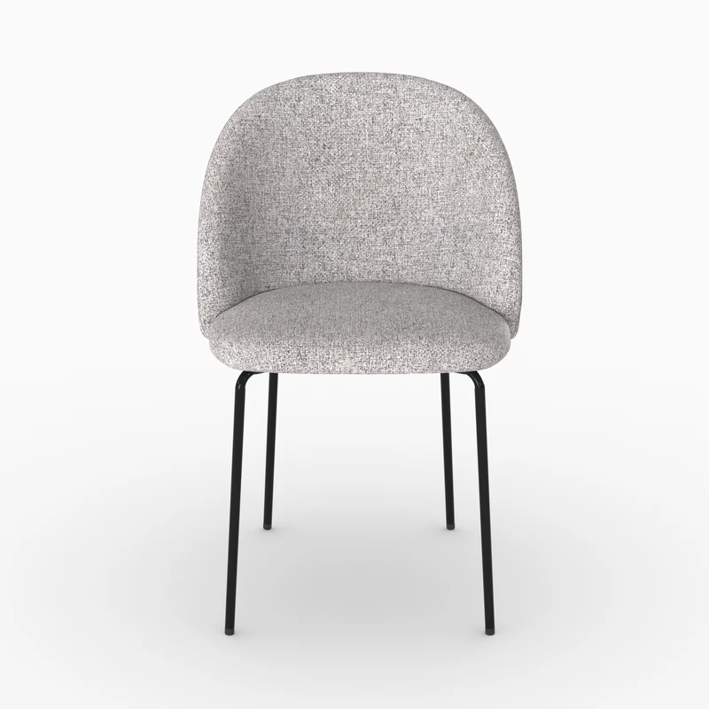 Chaise Karl en tissu chiné gris clair (lot de 2)