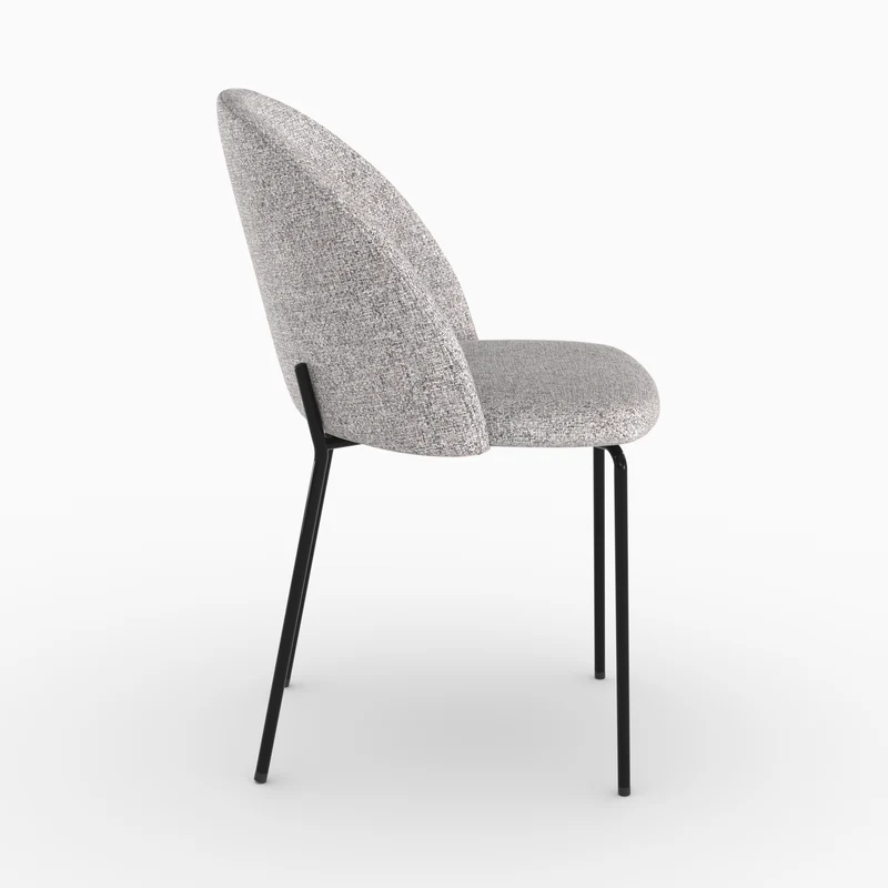 Chaise Karl en tissu chiné gris clair (lot de 2)