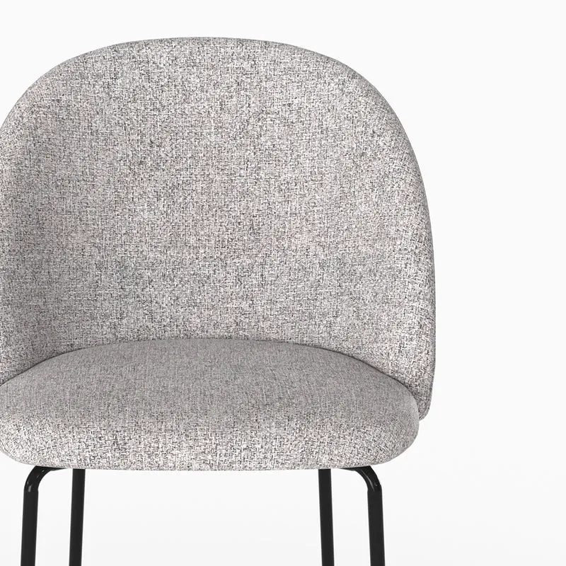 Chaise Karl en tissu chiné gris clair (lot de 2)