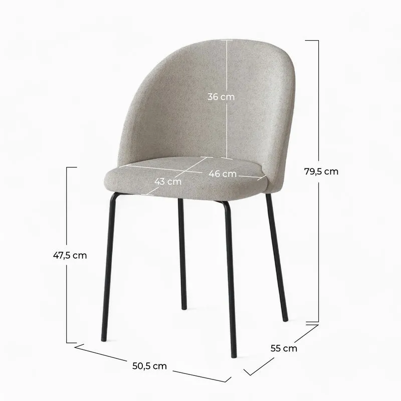 Chaise Karl en tissu bouclé beige (lot de 2)