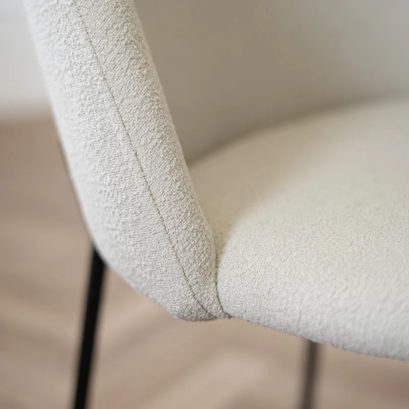 Chaise Karl en tissu bouclé beige (lot de 2)