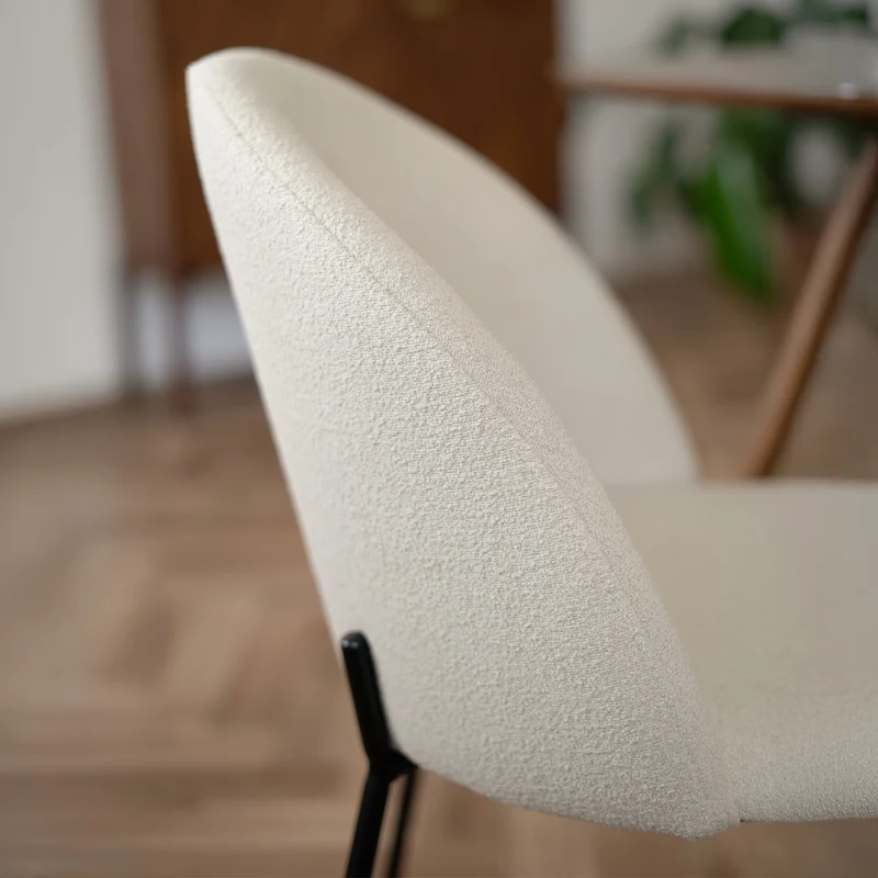 Chaise Karl en tissu bouclé beige (lot de 2)