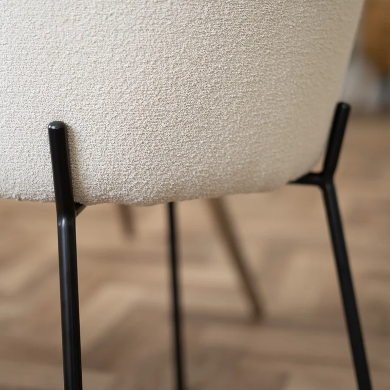 Chaise Karl en tissu bouclé beige (lot de 2)