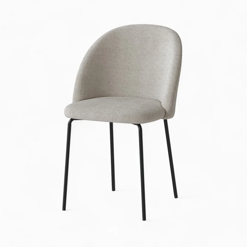 Chaise Karl en tissu bouclé beige (lot de 2)