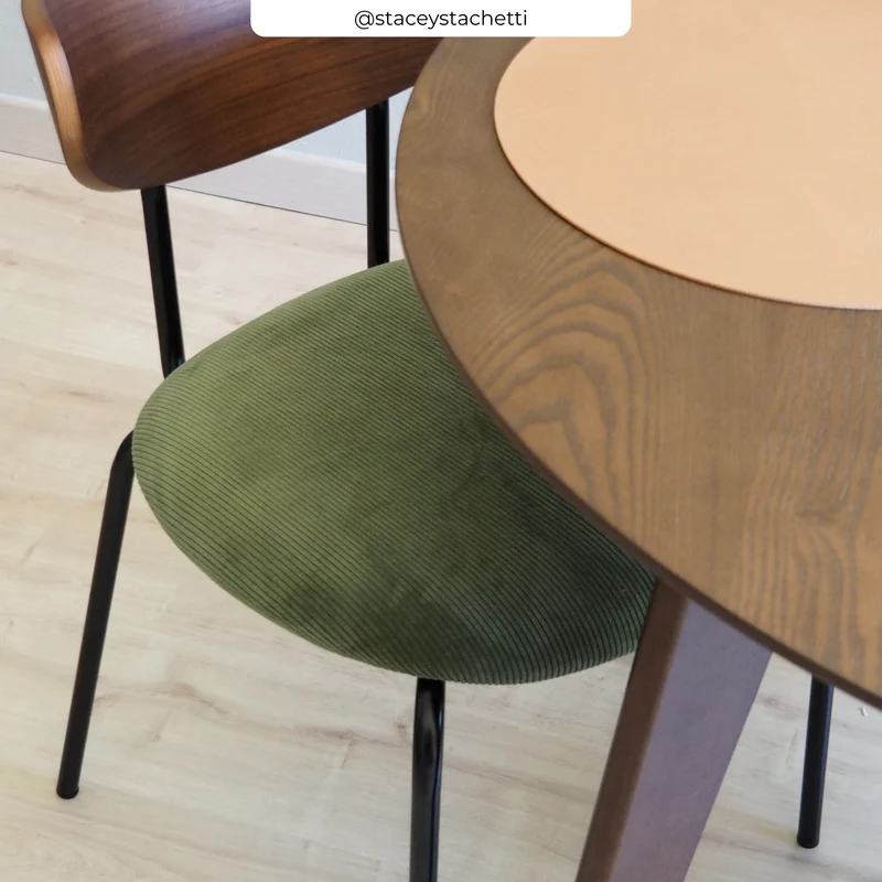 Chaise Jade en velours côtelé vert kaki (lot de 2)