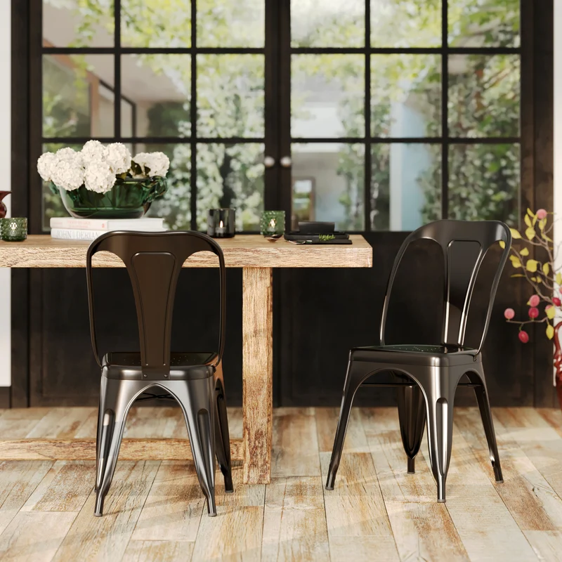 Chaise Indus noir mat (lot de 2)