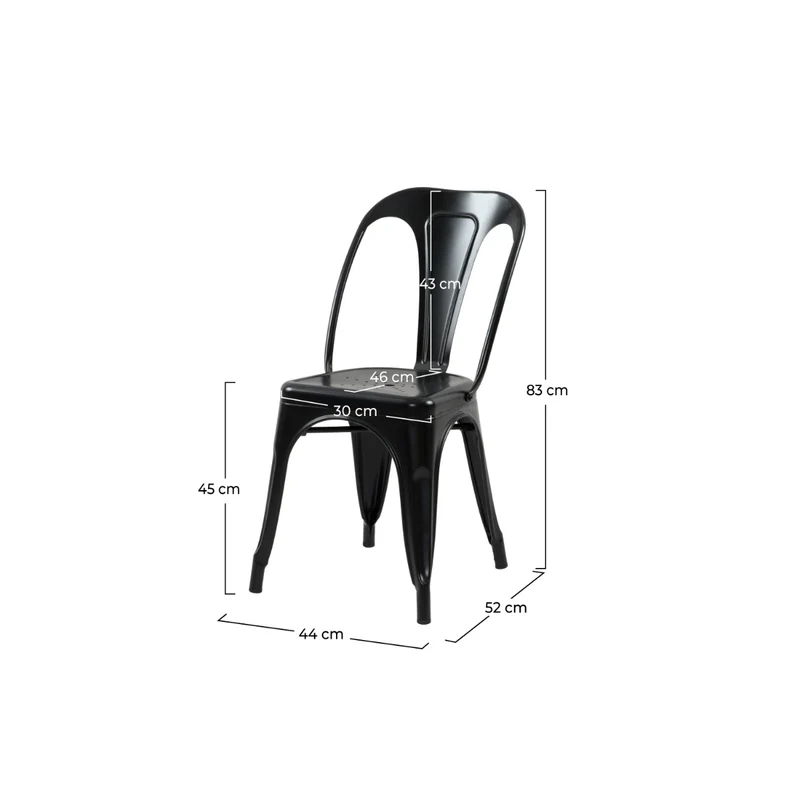 Chaise Indus noir mat (lot de 2)