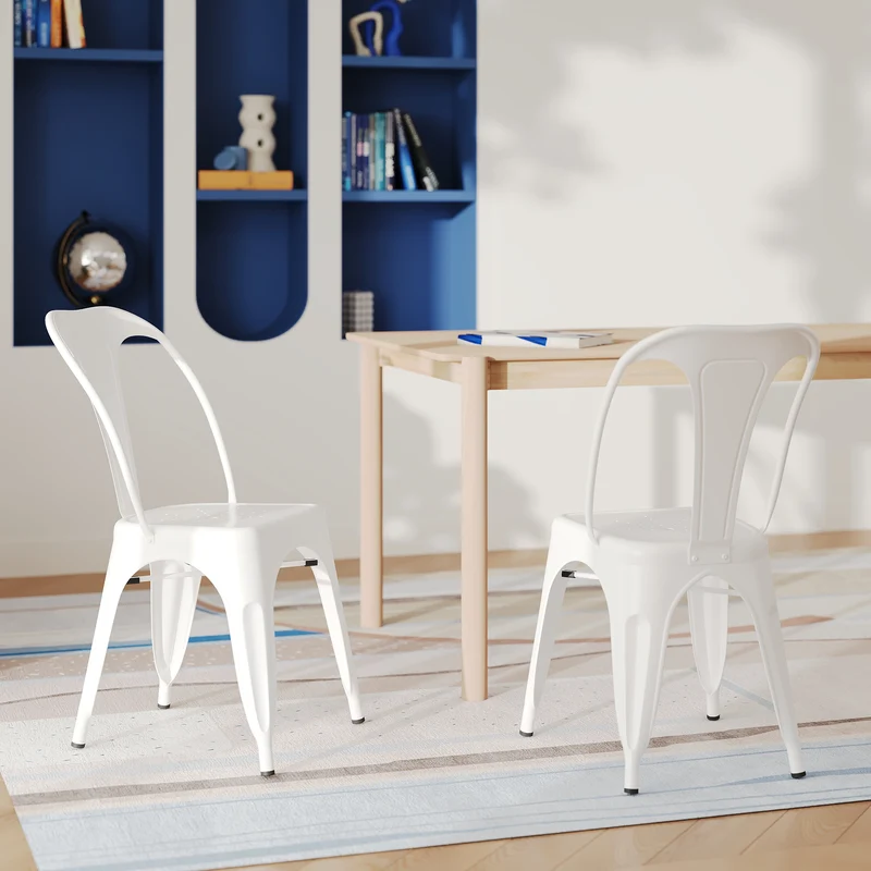 Chaise Indus blanc mat (lot de 2)
