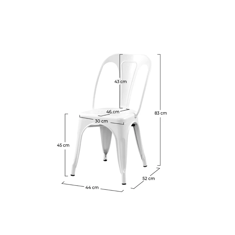 Chaise Indus blanc mat (lot de 2)