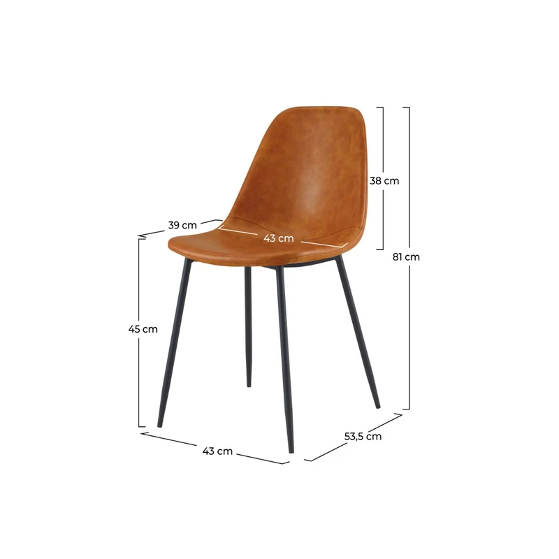 Chaise Henrik camel (lot de 2)