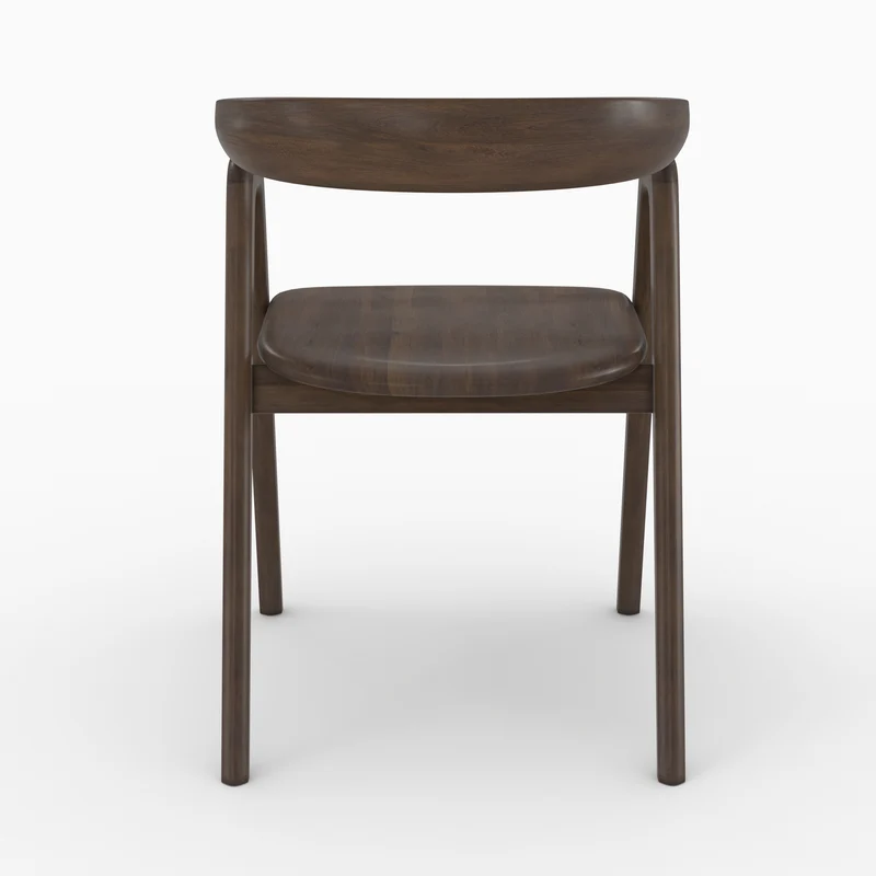 Chaise Hawa en bois d'hévéa foncé