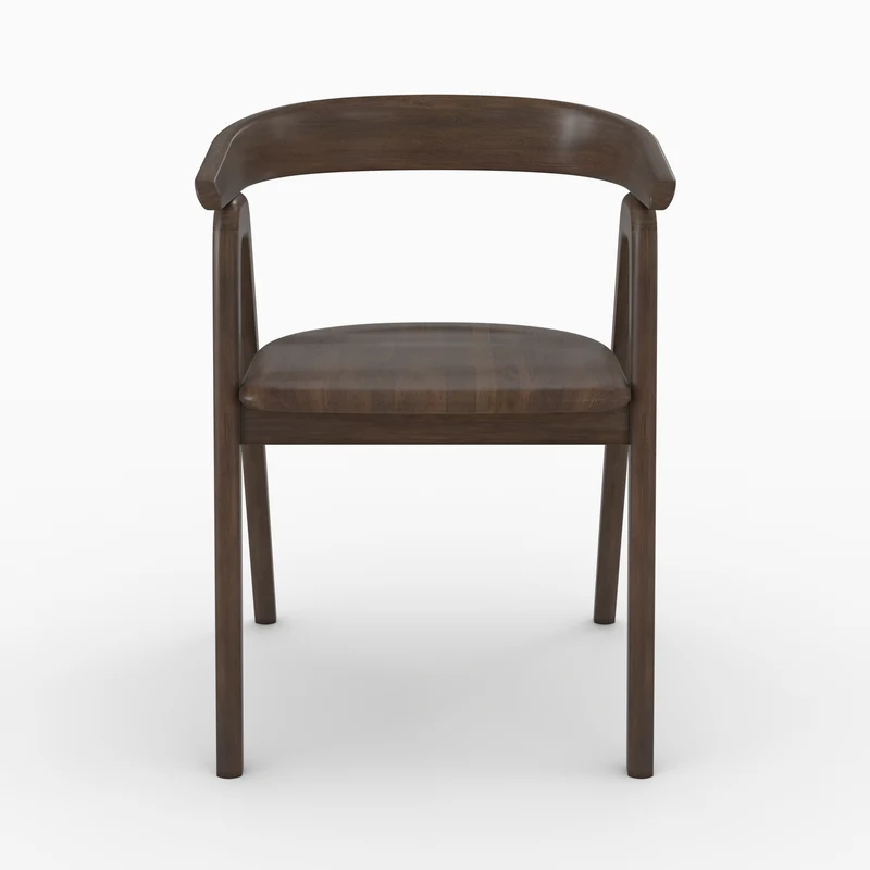 Chaise Hawa en bois d'hévéa foncé