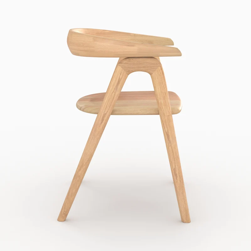 Chaise Hawa en bois d'hévéa clair