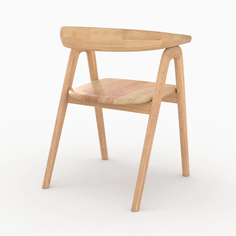 Chaise Hawa en bois d'hévéa clair