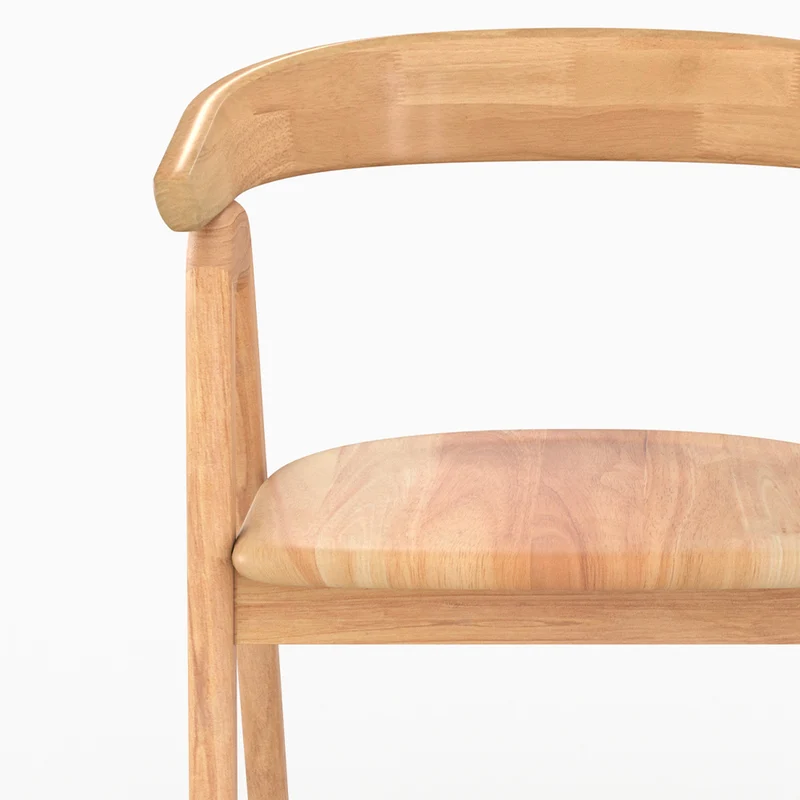 Chaise Hawa en bois d'hévéa clair