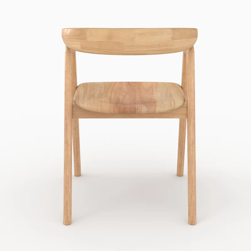 Chaise Hawa en bois d'hévéa clair