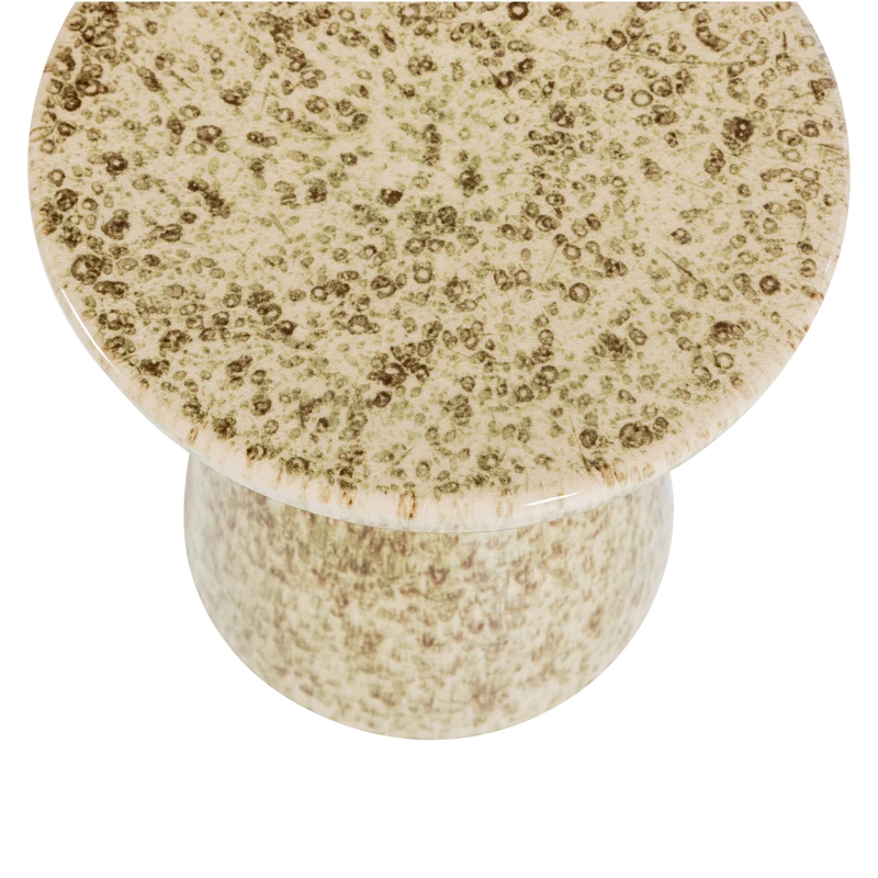 Fleck bijzettafel Ø35 x 45 cm keramiek lichtbruin melange