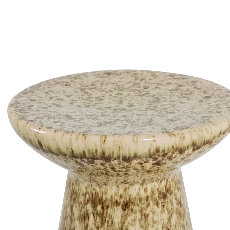 Fleck bijzettafel Ø35 x 45 cm keramiek lichtbruin melange