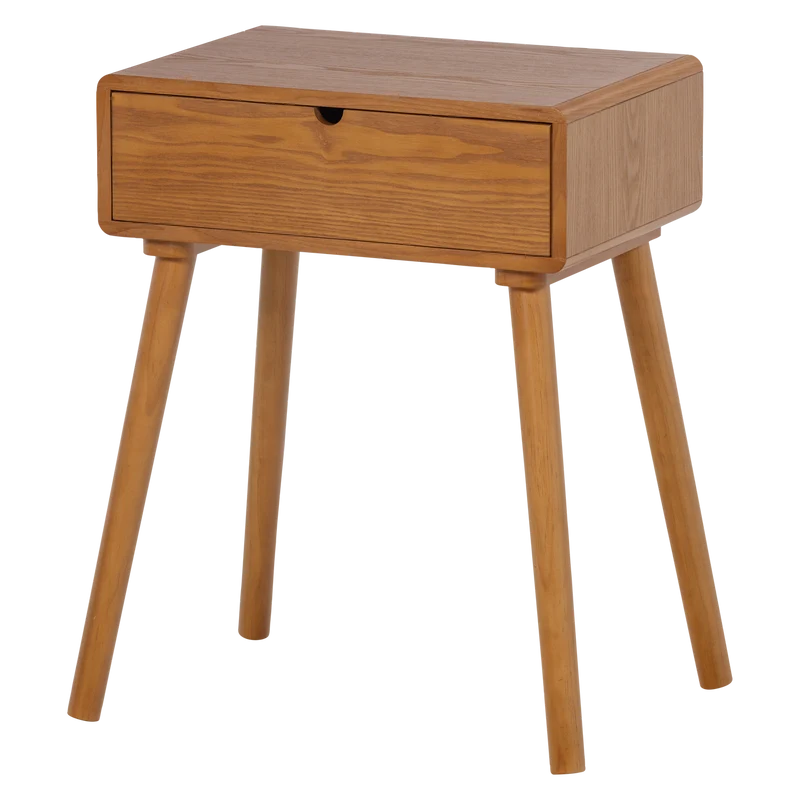 Nelo nachtkastje/bijzettafel hout bruin