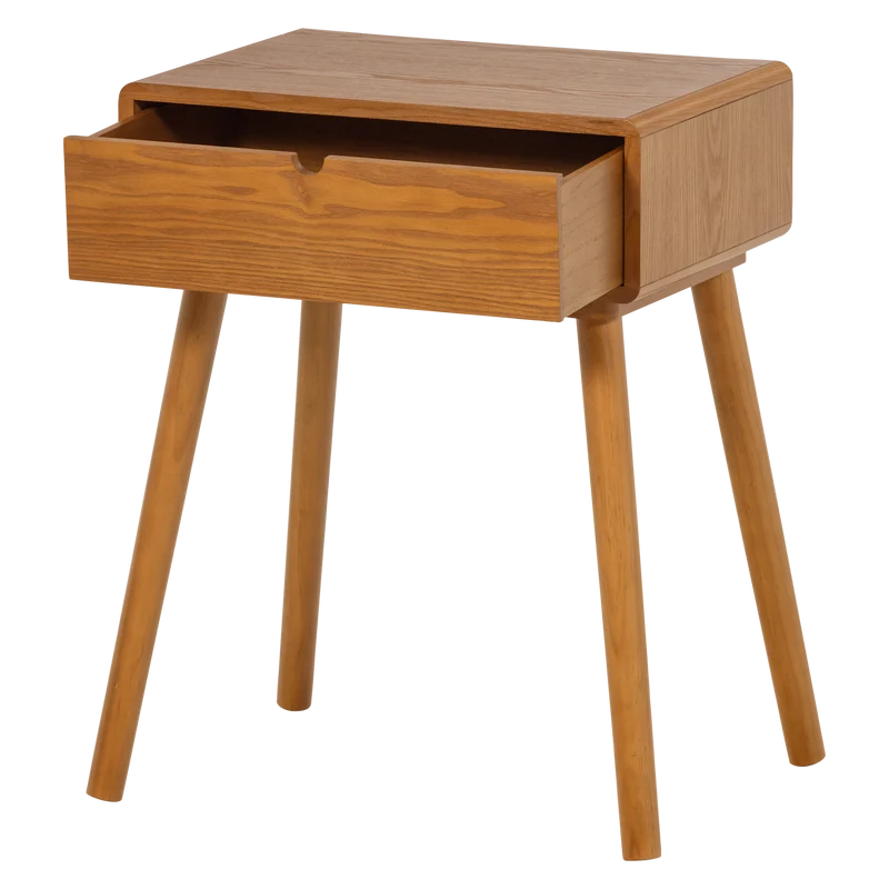 Nelo nachtkastje/bijzettafel hout bruin