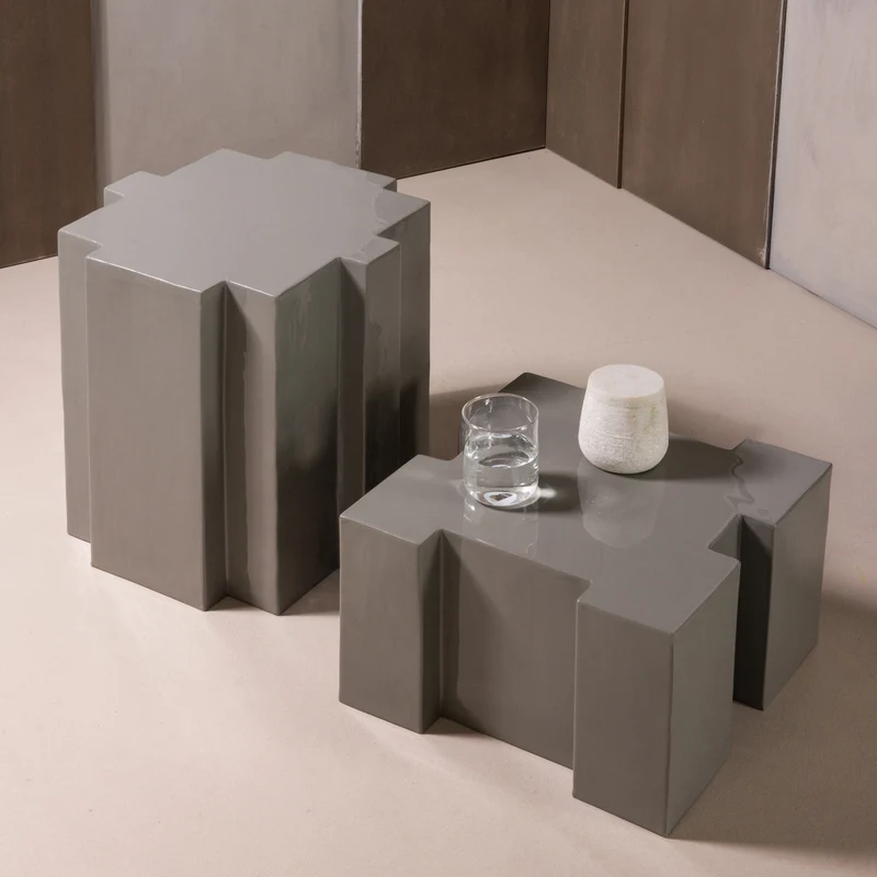 Set v 2 - Jasmir bijzettafels metaal grijs
