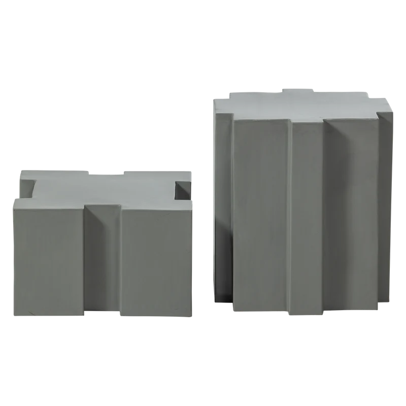 Set v 2 - Jasmir bijzettafels metaal grijs