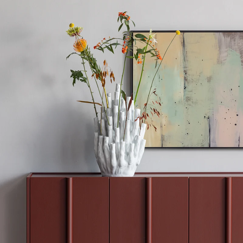 Basu dressoir grenen bordeauxrood