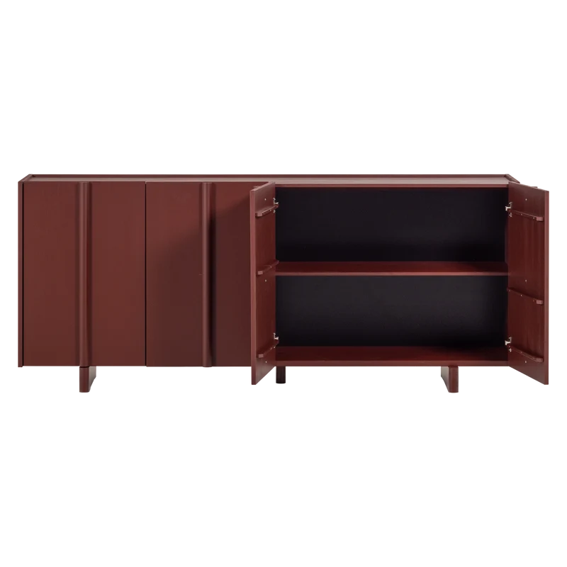Basu dressoir grenen bordeauxrood