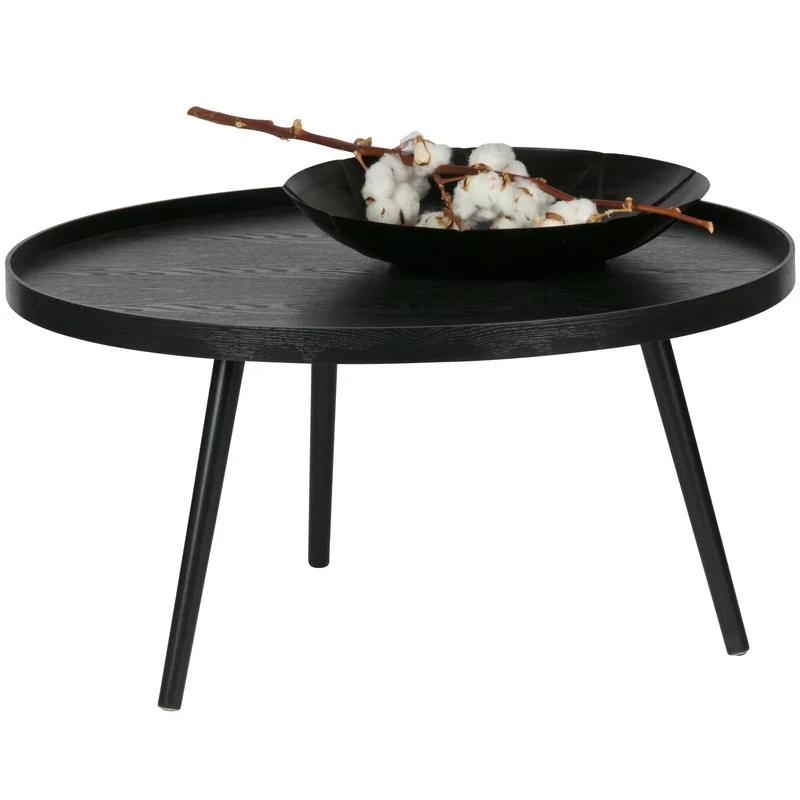 Mesa bijzettafel XL hout zwart 39xØ78