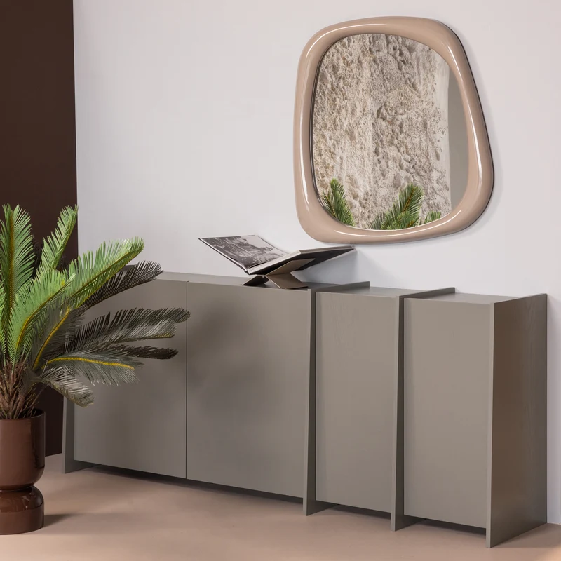 Brock dressoir 200 cm essen fineer warmgrijs