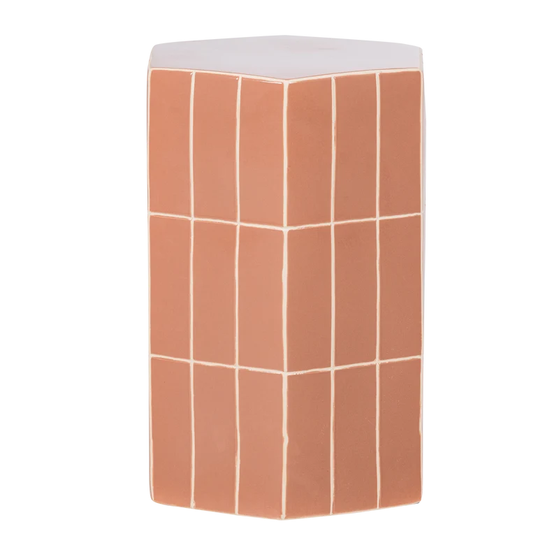 Plu decoratieve bijzettafel 54 x 38 x 32 cm keramiek oudroze