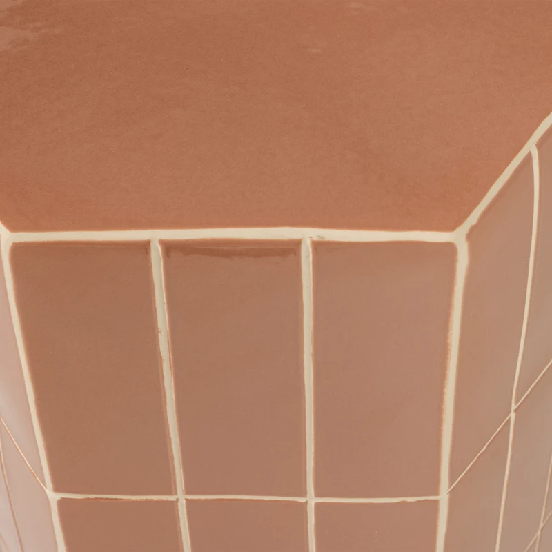 Plu decoratieve bijzettafel 54 x 38 x 32 cm keramiek oudroze
