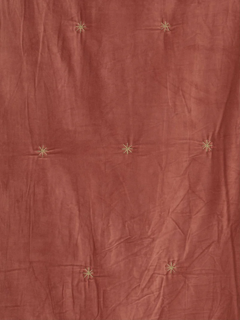 Edredon velours terracotta