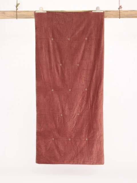 Edredon velours terracotta